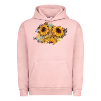 Pigment Salmon sunflower glitter leather patch Urban Hoodie - AdoDesignShop