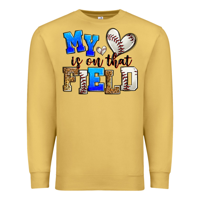 My Heart Is On That Field Baseball Premium Sweatshirt by Zillion Design Studio | Teevron