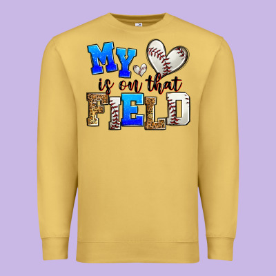 My Heart Is On That Field Baseball Premium Sweatshirt Designed By Zillion Design Studio