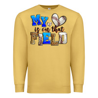 Antique Gold my heart is on that field baseball Premium Sweatshirt - Zillion Design Studio
