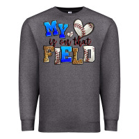 Charcoal Heather my heart is on that field baseball Premium Sweatshirt - Zillion Design Studio