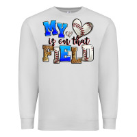 Dove Grey my heart is on that field baseball Premium Sweatshirt - Zillion Design Studio