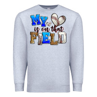 Heather Grey my heart is on that field baseball Premium Sweatshirt - Zillion Design Studio