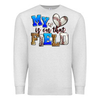 Oatmeal Heather my heart is on that field baseball Premium Sweatshirt - Zillion Design Studio