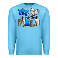 Ocean Blue my heart is on that field baseball Premium Sweatshirt - Zillion Design Studio