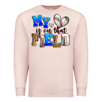 Pale Pink my heart is on that field baseball Premium Sweatshirt - Zillion Design Studio