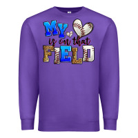 Purple my heart is on that field baseball Premium Sweatshirt - Zillion Design Studio