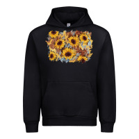 Black sunflower glitter leather background Urban Hoodie - AdoDesignShop