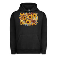 Pigment Black sunflower glitter leather background Urban Hoodie - AdoDesignShop