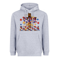 Heather Grey god bless america Heavyweight Hoodie - texasbilliewilder