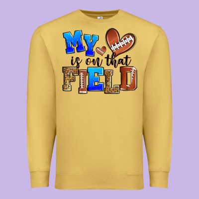 My Heart Is On That Field American Football Premium Sweatshirt Designed By Zillion Design Studio