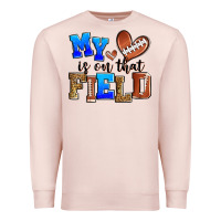 Pale Pink my heart is on that field american football Premium Sweatshirt - Zillion Design Studio