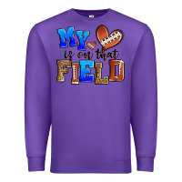 Purple my heart is on that field american football Premium Sweatshirt - Zillion Design Studio