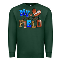 Sports Green my heart is on that field american football Premium Sweatshirt - Zillion Design Studio