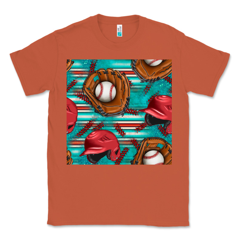 Baseball Helmet And Glove With Serape Seamless Pattern Classic Tee by BundleAndBundleShop | Teevron