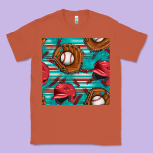 Baseball Helmet And Glove With Serape Seamless Pattern Classic Tee Designed By Bundleandbundleshop