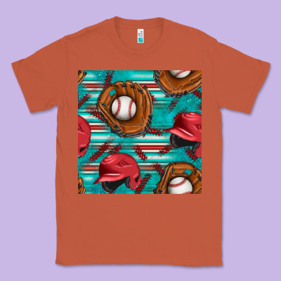 Baseball Helmet And Glove With Serape Seamless Pattern Classic Tee Designed By Bundleandbundleshop