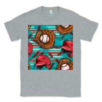 Heather Grey baseball helmet and glove with serape seamless pattern Classic Tee - BundleAndBundleShop