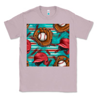 Lilac baseball helmet and glove with serape seamless pattern Classic Tee - BundleAndBundleShop