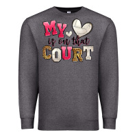 Charcoal Heather my heart is on that court volleyball Premium Sweatshirt - Zillion Design Studio