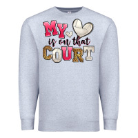 Heather Grey my heart is on that court volleyball Premium Sweatshirt - Zillion Design Studio