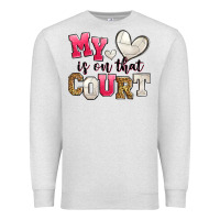 Oatmeal Heather my heart is on that court volleyball Premium Sweatshirt - Zillion Design Studio