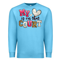 Ocean Blue my heart is on that court volleyball Premium Sweatshirt - Zillion Design Studio