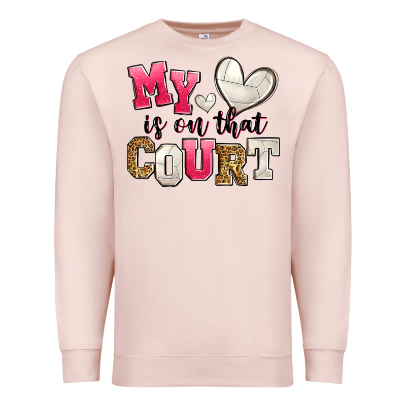 My Heart Is On That Court Volleyball Premium Sweatshirt by Zillion Design Studio | Teevron