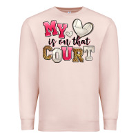 Pale Pink my heart is on that court volleyball Premium Sweatshirt - Zillion Design Studio