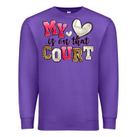 Purple my heart is on that court volleyball Premium Sweatshirt - Zillion Design Studio