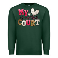 Sports Green my heart is on that court volleyball Premium Sweatshirt - Zillion Design Studio