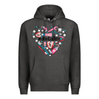 Charcoal Heather dental life element heart Premium Hoodie - AdoDesignShop