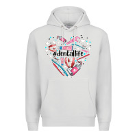 Dove Grey dental life element heart Premium Hoodie - AdoDesignShop