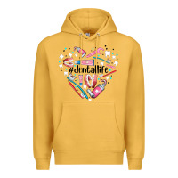Mustard dental life element heart Premium Hoodie - AdoDesignShop