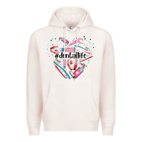 Pale Pink dental life element heart Premium Hoodie - AdoDesignShop