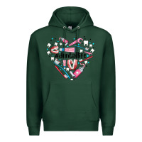 Sports Green dental life element heart Premium Hoodie - AdoDesignShop