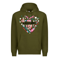 Army Green dental life element heart Premium Hoodie - AdoDesignShop
