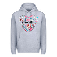 Heather Grey dental life element heart Premium Hoodie - AdoDesignShop