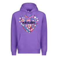 Purple dental life element heart Premium Hoodie - AdoDesignShop