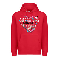 Red dental life element heart Premium Hoodie - AdoDesignShop