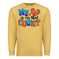 Antique Gold my heart is on that court basketball Premium Sweatshirt - Zillion Design Studio