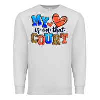 Dove Grey my heart is on that court basketball Premium Sweatshirt - Zillion Design Studio