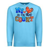 Ocean Blue my heart is on that court basketball Premium Sweatshirt - Zillion Design Studio