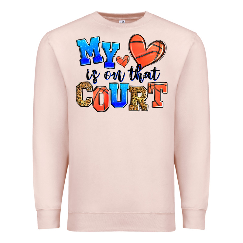 My Heart Is On That Court Basketball Premium Sweatshirt by Zillion Design Studio | Teevron