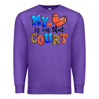 Purple my heart is on that court basketball Premium Sweatshirt - Zillion Design Studio