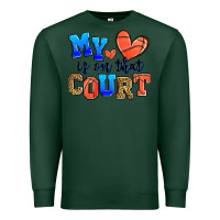 Sports Green my heart is on that court basketball Premium Sweatshirt - Zillion Design Studio