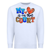 White my heart is on that court basketball Premium Sweatshirt - Zillion Design Studio