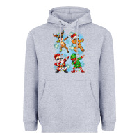 Heather Grey dabbing christmas Heavyweight Hoodie - Zillion Design Studio