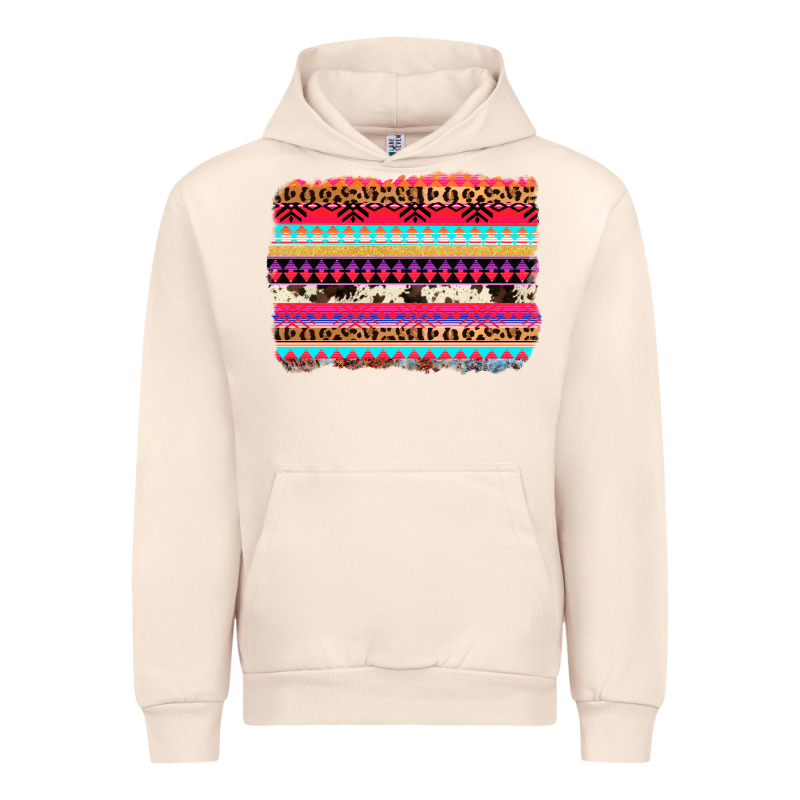Aztec Western Leopard Cowhide Background Urban Hoodie by AdoDesignShop | Teevron
