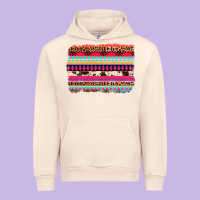 Aztec Western Leopard Cowhide Background Urban Hoodie Designed By Adodesignshop